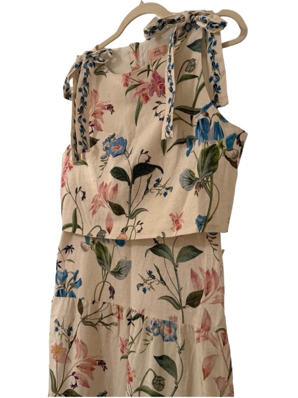 Camila Coelho Floral Embroidered Linen Top & Maxi Skirt Set S NWT - Picture 4 of 12